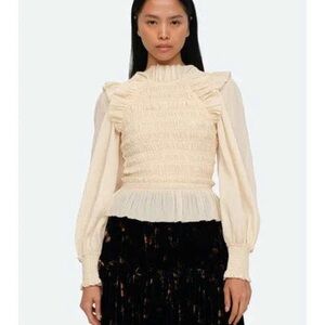 Sea NY Cream Ruffled Women's Top